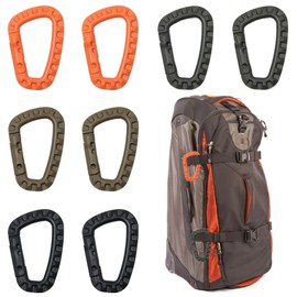 Keboyoe Pack of 8 Carabiner Clip D Shape Carabiner Plastic Carabiner Clip Set for Outdoor Camping Hiking