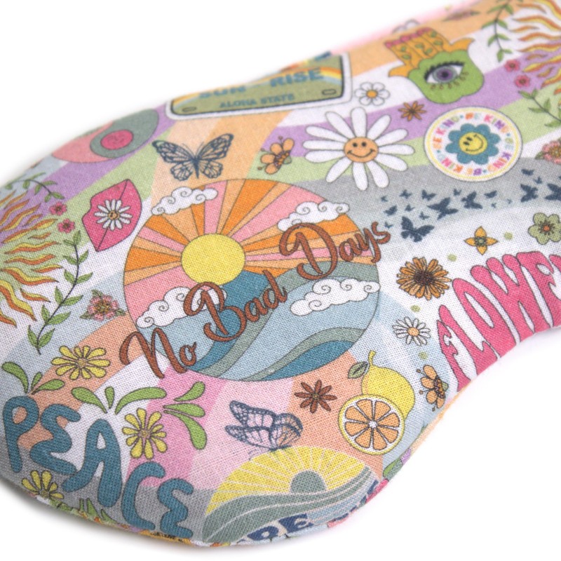 Organic Eye Pillow Lavender & Linseed "Flower-Power" for Relaxation, Cooling,