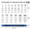 MIXPOWER 3/8" Drive Mid-Length Socket Set with Storage Rails, 14-Piece,