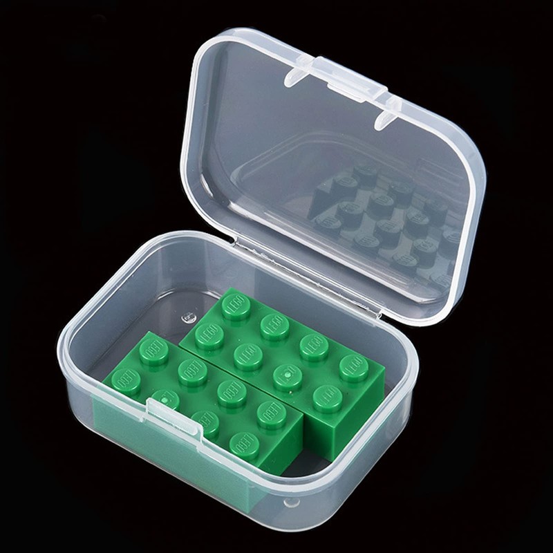 LJY 100 Pieces Rectangular Empty Mini Clear Plastic Organizer Storage