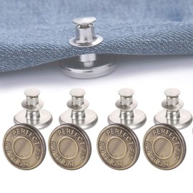 Sixrfeel 20 Sets Instant Buttons, 17mm Adjustable Jean Button, No Sew Metal Button Adds Or Reduces an Inch to Any Pants Waist in Second