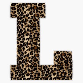 Leopard Letter - L Sticker Outdoor Rated Vinyl Sticker Decal for Windows, Bumpers, Laptops or Crafts 5"