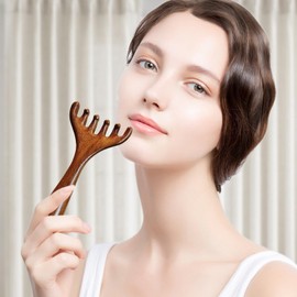 Sandalwood Massage Comb, Deer Antlers Wide Tooth Comb, Wooden Scalp Massage Comb, Sandalwood Wide Tooth Comb, Scalp Massage for Men Women