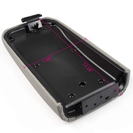 PIT66 Center Console Lid Armrest Kit Assembly Compatible with 06-09 Chevy Trailblazer/06-09 GMC Envoy (with Front Manual Temperature Control) Gray