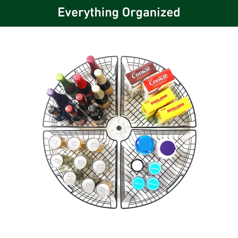 Leeden Lazy Susan Organizer Basket for 24" Diameter Turntable -Metal