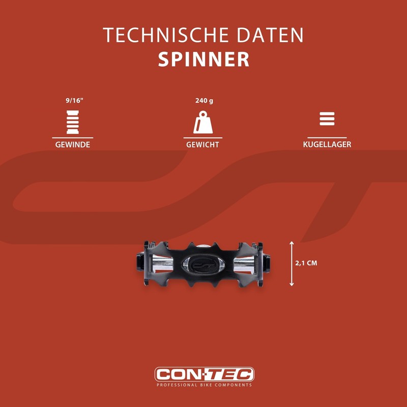 Contec Bicycle Pedals CP-043 Aluminium CrMo Axle, MTB/ATB with Reflector,