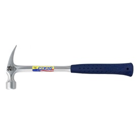 Estwing - ESTE324S Framing Hammer - 24 oz Long Handle Straight Rip Claw with Smooth Face & Shock Reduction Grip - E3-24S Silver