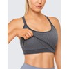 CRZ YOGA Womens Longline Seamless Ribbed Sports Bra - Padded