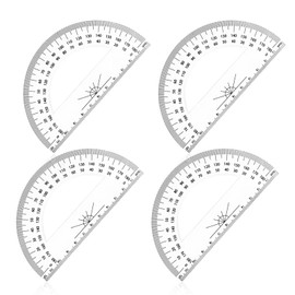 4Pcs Protractors | 180 Degrees Protractor 4.7 Inches Clear Plastic Protractor for Exam Angle Measurement | Geometric and Maths Tool
