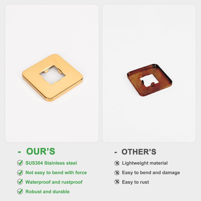 BathAce Shower Arm Flange, Stainless Steel Replacement Wall Split Flange/Escutcheon