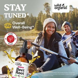 Wild & Organic Beet Root Tincture - 8000 mg Fresh Beetroot Extract Equivalent - Liquid Beet Root Supplements for Men & Women - 400 mg per Serving - Vegan, Alcohol & Sugar-Free - 2 fl oz