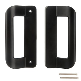 KVTTOZA Sliding Door Handle Set (No Lock, Non-Keyed), Fits 5-5/8 Inch Screw Hole Spacing 2 Replacement White Diecast Sliding Patio Glass Door Handles Pulls - Black