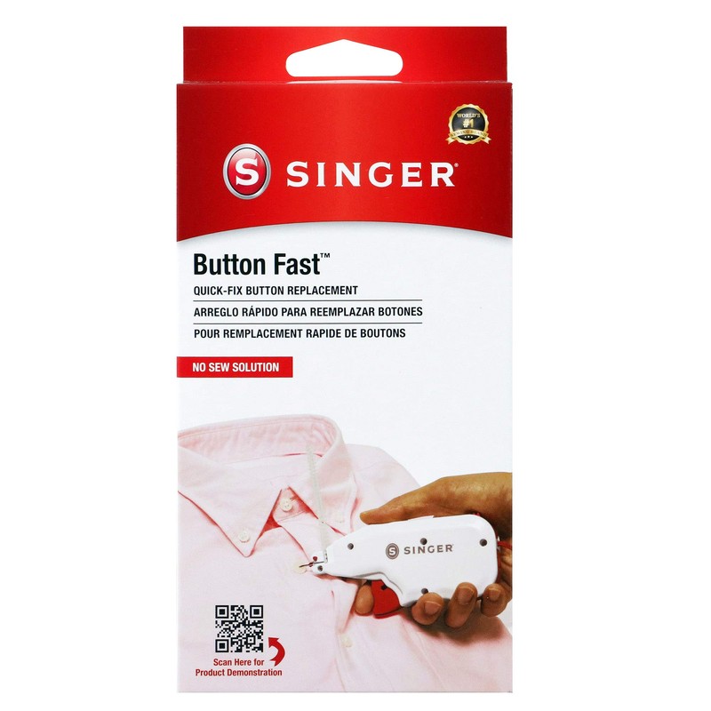 Singer Button Fast Quick-Fix Button Replacement Tool with 60 Fasteners