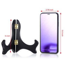 Tatuo 4 Pack Black Wooden Display Stand Plate Stands (5 Inch, Black)