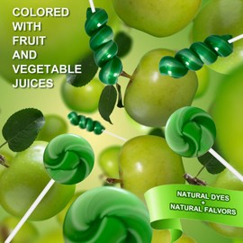 32 Pack Green & White Twisty Lollipops Candy, 16 Twist & 16 Swirl Lollipops Suckers Individually Wrapped Bulk, St. Patrick's Day Candy Suckers, No artificial dyes or flavors, Apple Flavor Party Favors