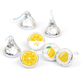 So Fresh - Lemon - Citrus Lemonade Party Round Candy Sticker Favors - Labels Fit Chocolate Candy (1 Sheet of 108)