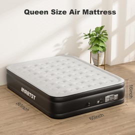 Nyabtst Air Mattress Queen with Built in Pump - 16 Inch Sturdy Blow Up Mattress - 3 Minutes Inflatable Mattress for Home or Camping - Air Bed Max Weight Capacity 660 lbs