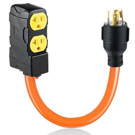 SURIEEN NEMA L14-30P to 4X 5-20R/5-15R Generator Welder Adapter Plug Cord 1.5FT, 4 Prong to 3 Prong Generator Adapter 125/250V, Heavy Duty Welder Adaptor Extension Cord STW 10AWG/4C, ETL Listed