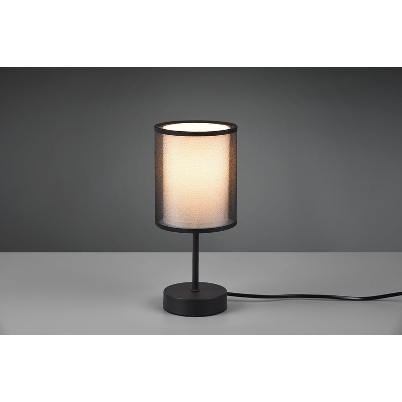 Trio Leuchten Burton 511400132 Table Lamp Metal Black Matt Fabric
