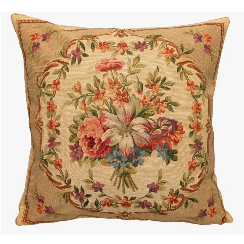 Yapatkwa Belgian Tapestry, Classic French Flower Bouquet, Blue, Decorative Woven