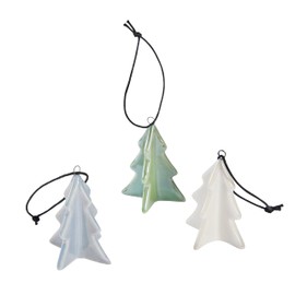 Lights4fun Set of 3 Christmas Tree Baubles Hanging Decorations Ceramic Ornaments 6cm