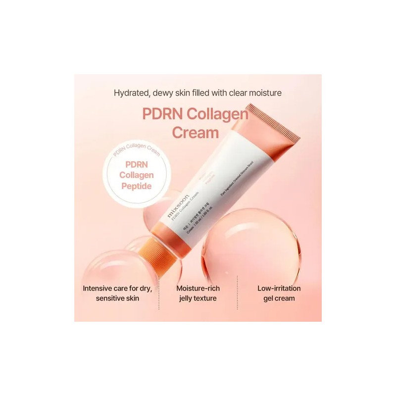 Mixsoon, Crema De Colágeno Pdrn, 50 Ml Mixta Día/noche