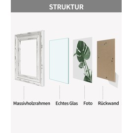 Mazjoaru Bilderrahmen 13x18 Weiß Fotorahmen aus Holz Bilderrahmen Vintage Rustikal Bauernhaus-Stil Deko Wand oder Desktop 2er Set Muttertagsgeschenk