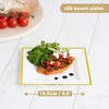 MATANA 20 Premium Square White Plastic Dessert Plates with Gold