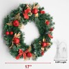 17 Inches Artificial Christmas Wreath with Lights - Decorated with