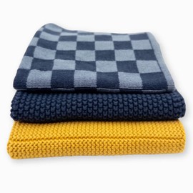 Ecovask Dish Cloth 3pc Variety Pack Organic Cotton, Neptune