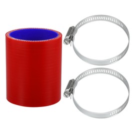 X AUTOHAUX 1 Set 54mm 2.13" ID 76mm 2.99" Length 0 Degree Red Blue Car Silicone Hose with Clamps Coolant Hose Universal