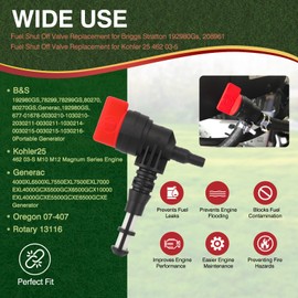 AOLKKSI 90 Degree Fuel Gas Shut Off Valve with Grommet Clamp for B&S 192980GS 208961 for Kohler 25 462 03-S Gas Tank Engine Generator Pressure Washer, Generator Fuel Tank Grommet Bushing