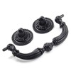 Moicstiy 4 Pack Antique Drop Drawer Pull, 3.5 Inch Hole