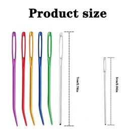 14pcs Large Eye Sewing Needles Kit,Big Eye Sewing Needles Bent Tip Sewing Needles for Tapestry Knitting Embroidery Beading,Sewing Wool, WeavingProject (6 Colors)