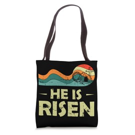 He Is Risen Sun Resurrection Easter Christian T-Shirt Tote Bag