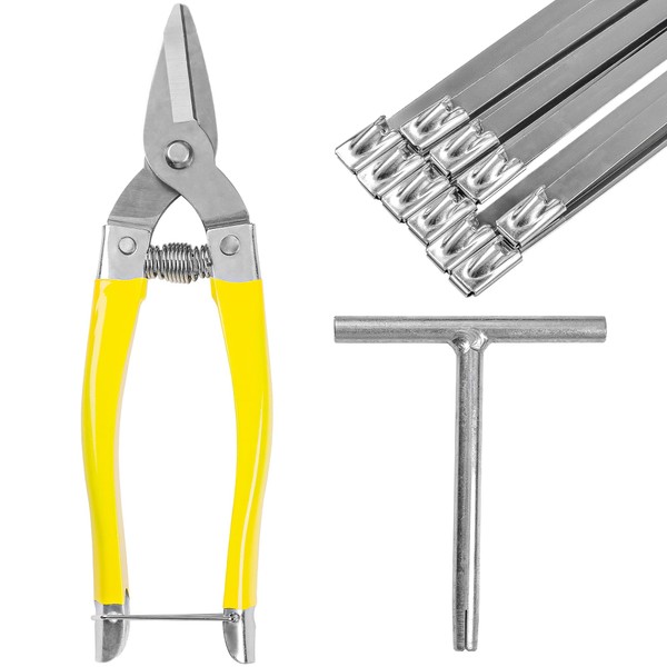 Cable Tie Scissors and T-Shaped Wrench, for Tensioning and Cutting