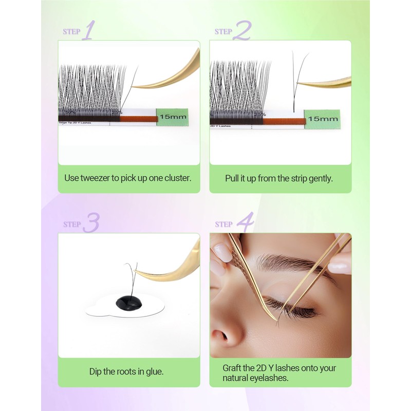 NAGARAKU Y Eyelash Extensions, Y Lashes Extensions, 2D Y Volume,