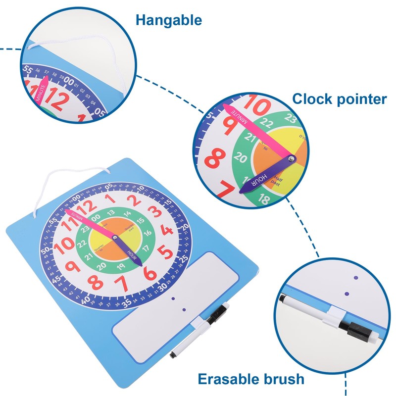 Lurrose Time Educational Aid Magnetic Clock Children Toy Clock Learning