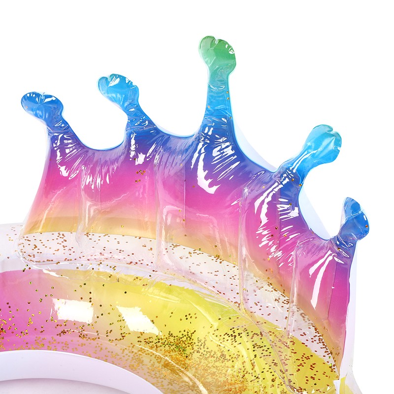 Inflatable Circle Thickened Large Queen Crown Sequins Swimming Ring Lifebuoys