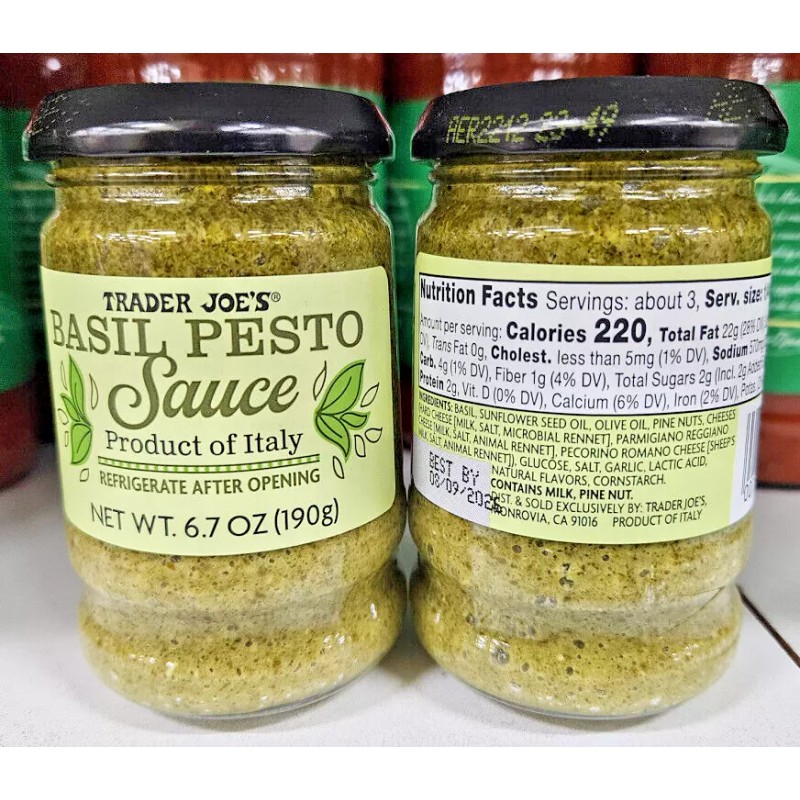 Trader Joe’s Basil Pesto Sauce 6.7oz 190g (2 Jars)