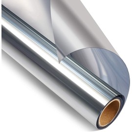 STATINT Window Film Privacy One Way Mirror Glass Tint Heat Control Sun UV Blocking Sliding Door Tinting Reflective Static Cling for Home, Silver, 23.6 Inch X 13.1 Feet