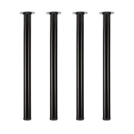 QLLY 27.5 inch / 70cm Adjustable Tall Metal Desk Legs, Office Table Furniture Leg Set, Set of 4 (70cm, Black)
