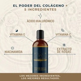 Tonico Facial 500ml Colágeno Vitamina C, E Niacinamida Rosas Tipo De Piel Todo Tipo De Piel