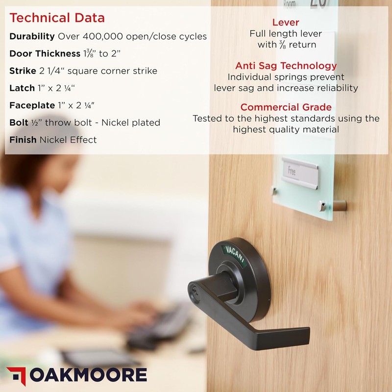 OAKMOORE Keyed Entry Commercial Door Handle | Heavy Duty Commercial