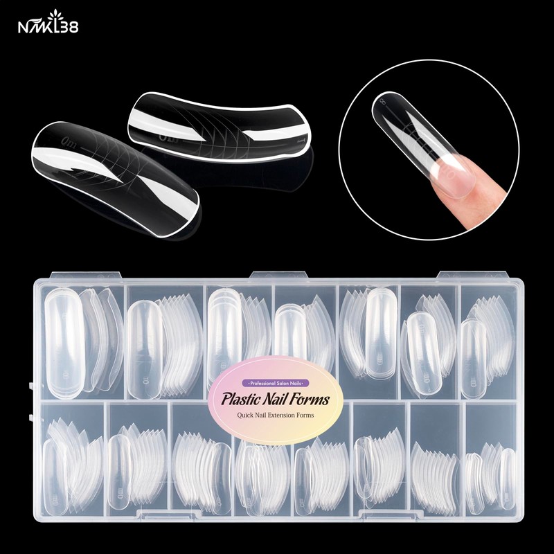 NMKL38 150Pcs Dual Forms Full Cover Nail Tips Upper Arched