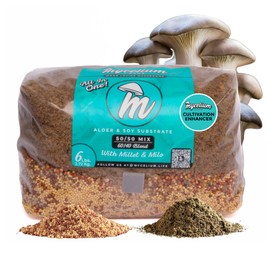 Mycelium All-in-One Mushroom Grow Kit – 6 lb Sterilized Enhanced Substrate with Alder, Soy Hull, Millet & Milo Grains | Ready-to-Inoculate Bag with Injection Port | Easy Gourmet Mushrooms at Home