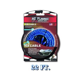 IG Tuning Miami 22 Feet 2 Channel RCA Cable Plug Stereo Audio Male to Male connector