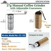 CAMPINGMOON - Molinillo de café manual para camping, acero inoxidable,
