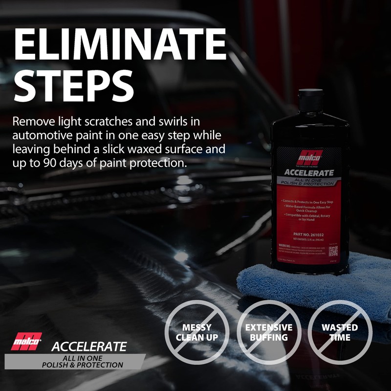 Malco Accelerate All-in-One Polish & Protection - One-Step Car Polishing