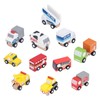 12pcs Wooden Mini Trucks Forward Backward Promote Cognitive Kids Educational